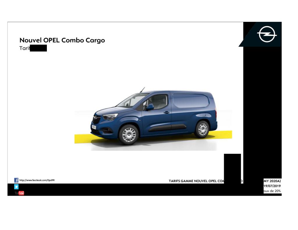Nouvel Opel Combo Cargo, Véhicules utilitaires